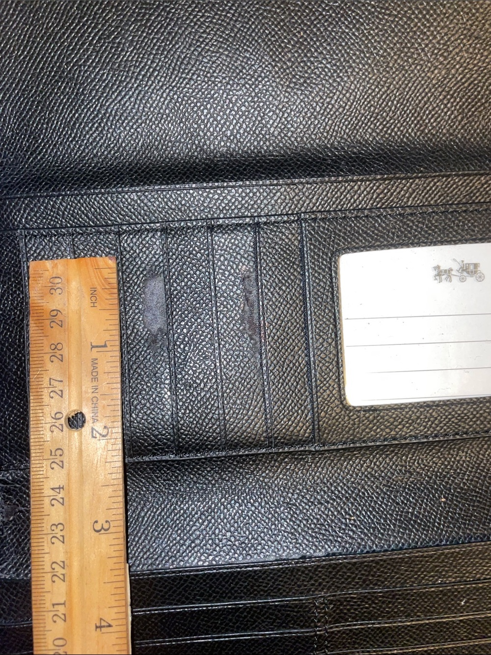 Coach Black Pebbled Leather Flap Wallet - Picture 5 of 9